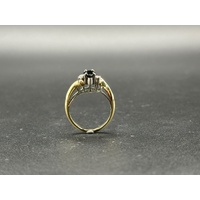 Ladies 18ct Yellow Gold Blue Sapphire & Diamond Ring