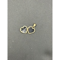 Ladies 9ct Yellow Gold Love Heart Locket Pendant