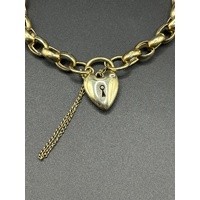 Ladies 9ct Yellow Gold Oval Belcher Link Bracelet