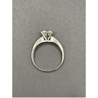 Ladies 14ct White Gold Cubic Zirconia Solitaire Ring