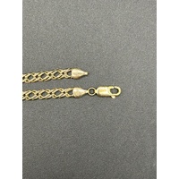 Unisex 9ct Yellow Gold Double Curb Link Bracelet