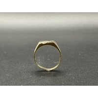 Mens 9ct Yellow Gold Diamond Signet Ring