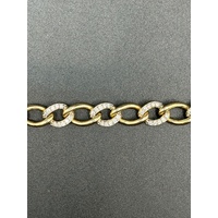 Ladies 9ct Yellow Gold Pavé Link Bracelet