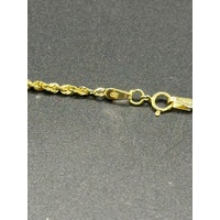 Unisex 18ct Yellow Gold Rope Link Chain Necklace