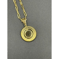Unisex 18ct Yellow Gold Paperclip Link Chain with Medusa Pendant