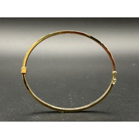 Ladies 18ct Yellow Gold Oval Hinged Bangle