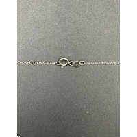 Ladies 18ct White Gold Cable Link Chain & Diamond Dangle Pendant