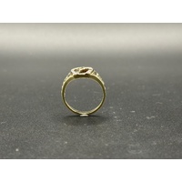 Men’s 9ct Yellow Gold 0.10ct Diamond Horse Head & Horseshoe Ring