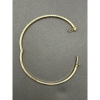 Ladies 18ct Yellow Gold Oval Hinged Bangle Bracelet 
