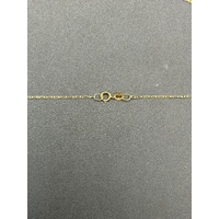Unisex 9ct Yellow Gold Figaro Link Necklace & Letter M Pendant