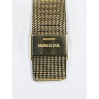 Casio Mens Gold Watch Green Dial Stainless Steel Mesh Analogue MTP-VT01G