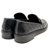 CHANEL Black Quilted Leather CC Logo Flat Loafers Shoes EU 36.5C AU 6 6.5
