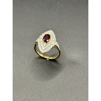 Ladies 18ct Yellow Gold Ruby & Diamond Ring