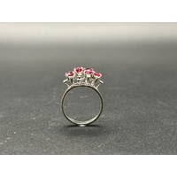 Ladies 18ct White Gold Pink Sapphire & Diamond Ring