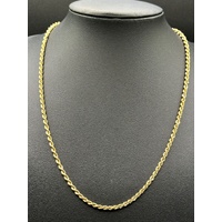 Unisex 18ct Yellow Gold Rope Twist Necklace