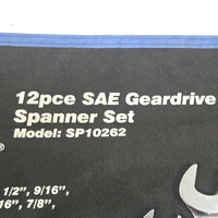 SP Tools SP10262 12Pc SAE Gear Drive Ratchet Spanner Set 0° Offset Set