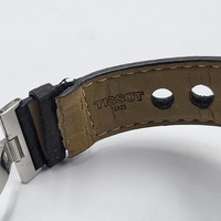 Tissot PRS 516 Men's Quartz Chronograph Watch Black Dial Leather Strap