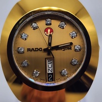 Vintage Rado DiaStar Automatic Mens Watch Gold Dial Day Date 648.0413.3 Swiss