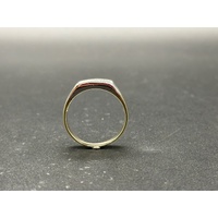 Mens 9ct Yellow Gold Diamond Band Ring