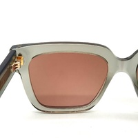 Gucci GG1084S 004 Sunglasses Grey Acetate Frame Square Rectangle Size L + COA