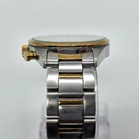 Seiko Chronograph 100M Mens Two Tone Watch White Dial Quartz 6T63-00F0