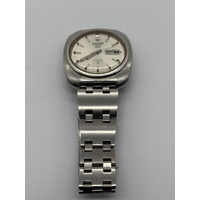 Seiko 5 Actus Vintage Automatic Silver Watch 6119-8430 21 Jewels Mens