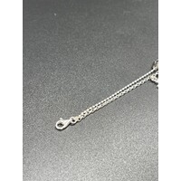 Unisex Sterling Silver Skull, Cross and Lock Charm Double Chain Bracelet (Brand New)
