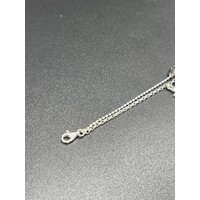 Unisex Sterling Silver Skull, Cross and Lock Charm Double Chain Bracelet (Brand New)