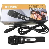 WEISRE Professional Hi Fidelity Unidirectional Dynamic Microphone for Home School Stage With 6.35mm-Plug BLACK