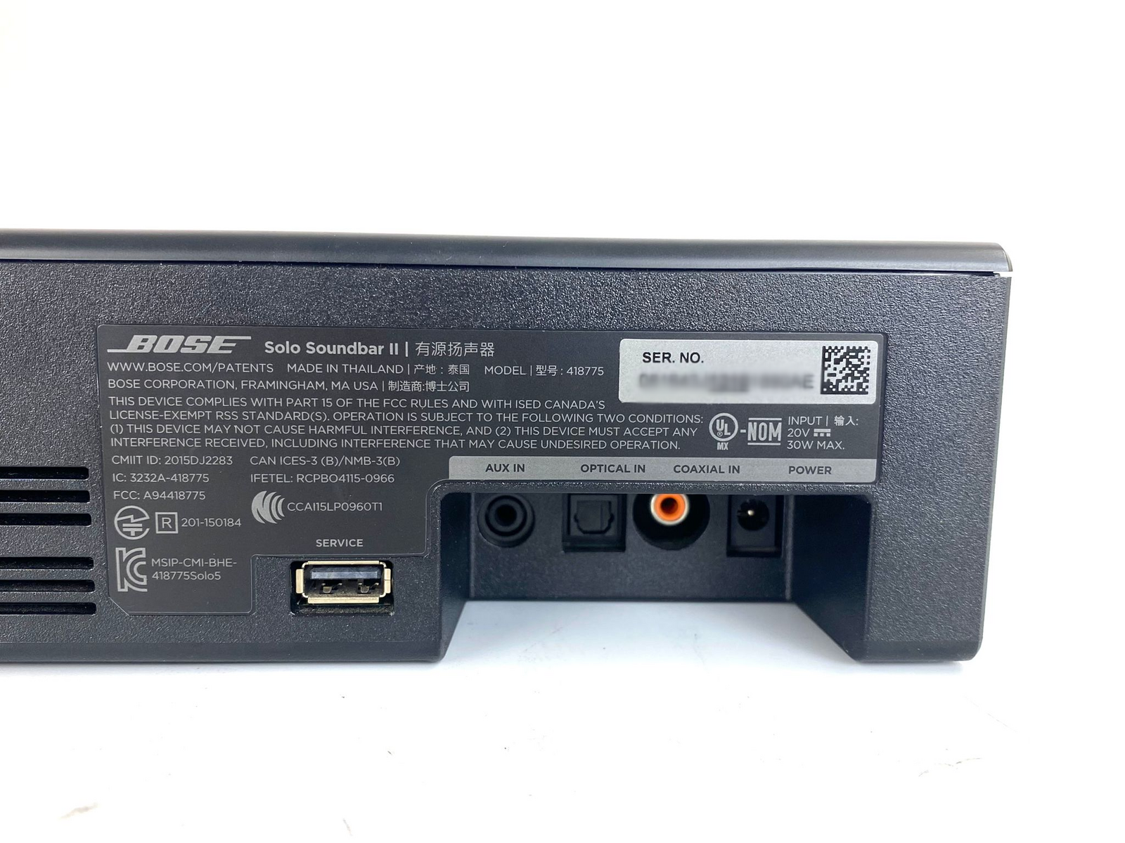 Bose TV Speaker Solo Soundbar II Model 418775