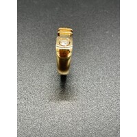 Mens 18ct Yellow Gold Round Single Diamond Ring (Pre-Owned)