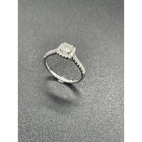 Ladies Solid 14ct White Gold Diamond Ring Fine Jewellery 3.6 Grams Size UK P