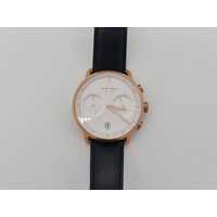 Nordgreen Copenhagen Pioneer 40mm Rose Gold Chronograph Watch with Leather Band