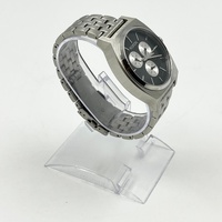 Nixon Synchronicity Time Teller Chrono Quartz SS Watch Black Dial