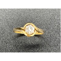 Ladies 18ct Yellow Gold Diamond Ring Elegant Fine Jewellery Timeless Style