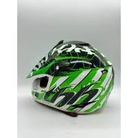 THH TX-12 Motocross Helmet Size L (Y) Strike White Green Off Road Bike