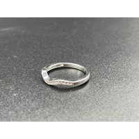 Ladies Solid 14ct White Gold Diamond Fine Jewellery Ring Set 4.7 Grams Size UK O
