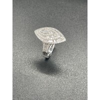 Ladies 18ct White Gold Diamond Cluster Ring Fine Jewellery 9.2 Grams Size UK R