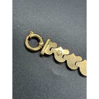 Ladies 18ct Yellow Gold Fancy Link Bracelet Bolt Clasp Fine Jewellery 29.6 Grams