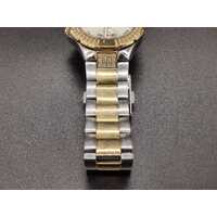 Guess Waterpro Pave Silver Gold Two Tone Womens Stainless Steel Analog Watch 