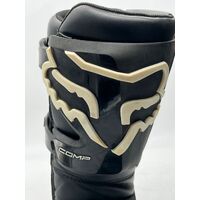 Fox Racing Comp MX Boots Youth Size Y4 Black White (Pre-owned)