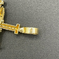 Unisex 18ct Yellow Gold Cubic Zirconia Cross Pendant