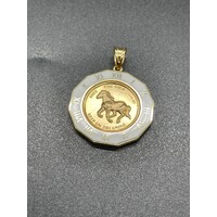 Unisex 18ct Yellow Gold Tuvalu Coin Pendant (Pre-Owned)