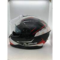 Rjays Dominator II Matte White/Red Motorcycle Helmet Size Large with Manual