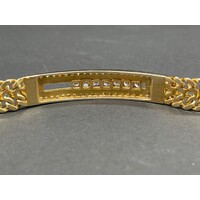 Unisex 14ct Yellow Gold Double Curb Link Diamond Bracelet (Pre-Owned)