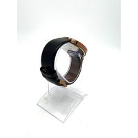Christian Paul Rose Gold Stainless Steel Marble Finish Black Leather Band Watch