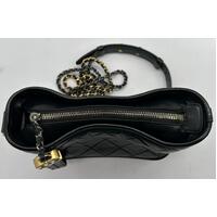 Chanel Aged Calfskin Quilted Small Gabrielle Hobo Black Bag