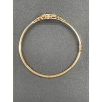 Ladies 18ct Yellow Gold Hinged Bangle (Pre-Owned)
