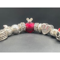 Ladies Pandora 925 Disney Sterling Silver Charm Bracelet (Pre-Owned)