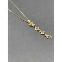 Ladies 18ct Yellow Gold Anchor Link Necklace & Dangle Pendant (Pre-Owned)